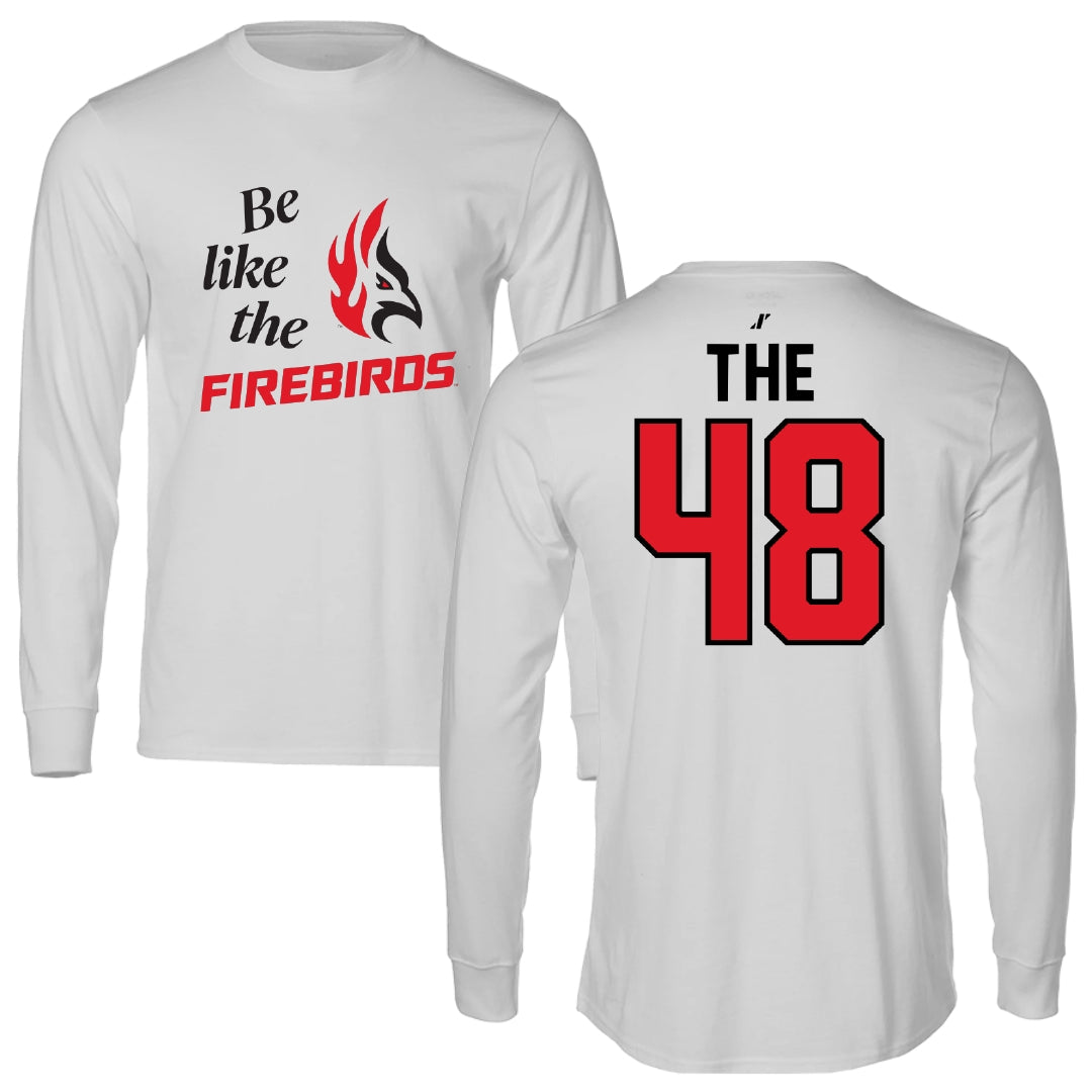 Carthage College Soccer Light Gray Be Like Us Performance Long Sleeve - #48 Aaron The