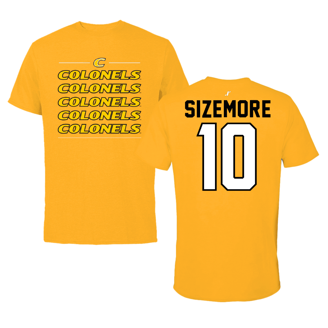 Centre College Basketball Gold General Performance Tee - #10 Clay Sizemore