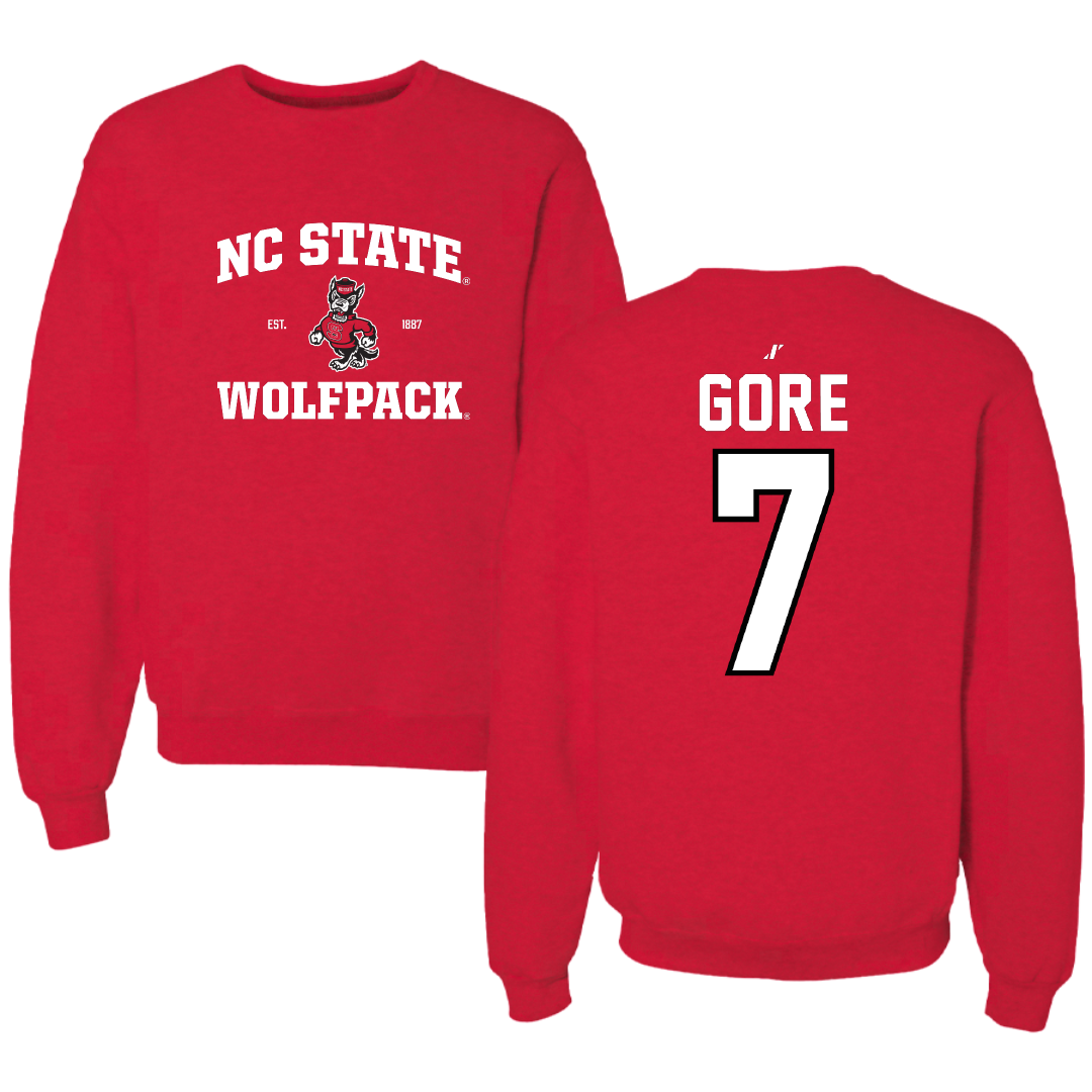North Carolina State University Softball Red General Crewneck - #7 Wynne Gore