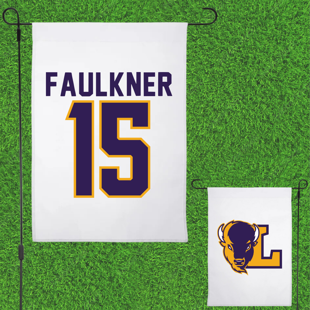 Lipscomb University Basketball White Garden Flag - #15 Dylan Faulkner
