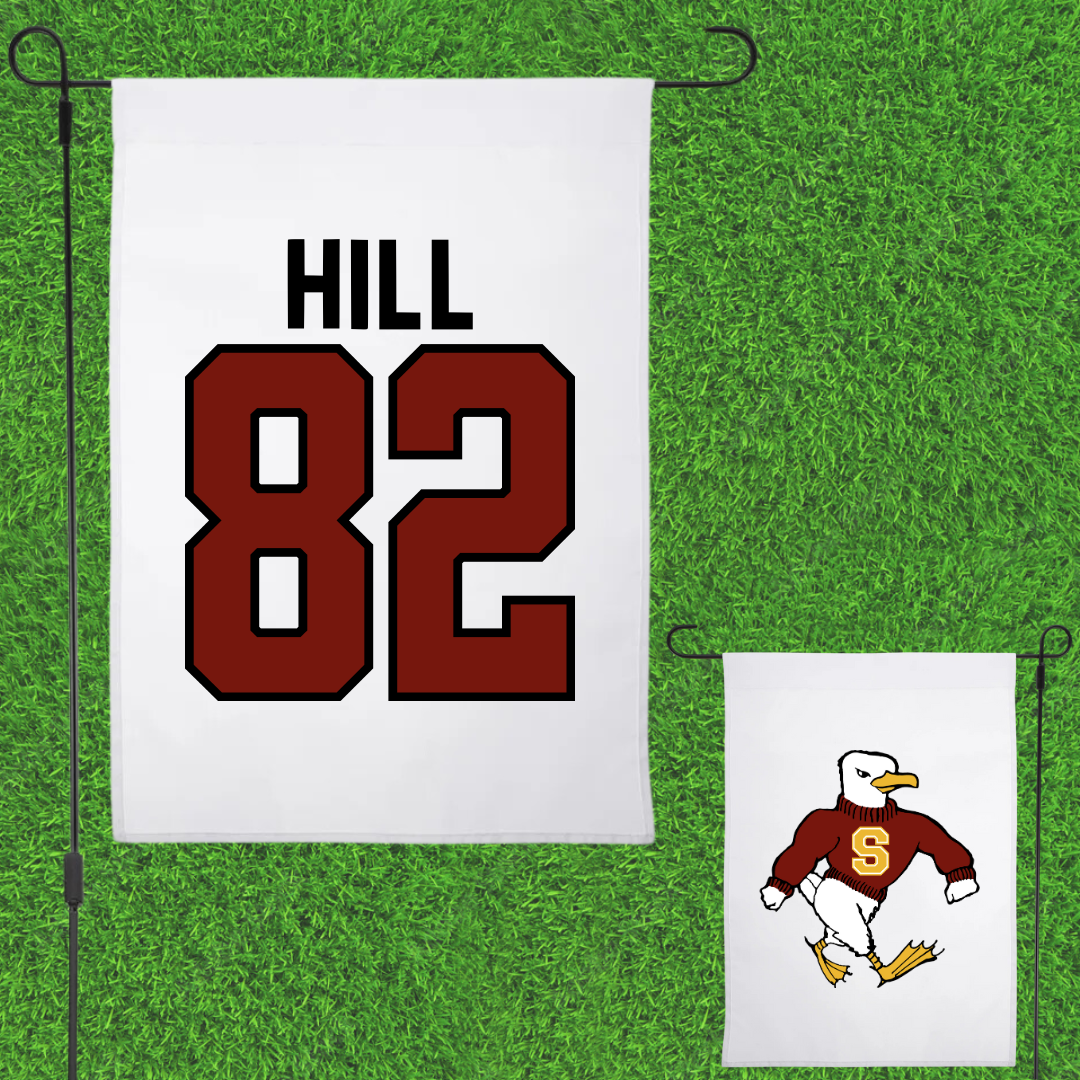Salisbury University Football White Garden Flag - #82 Isaiah Hill