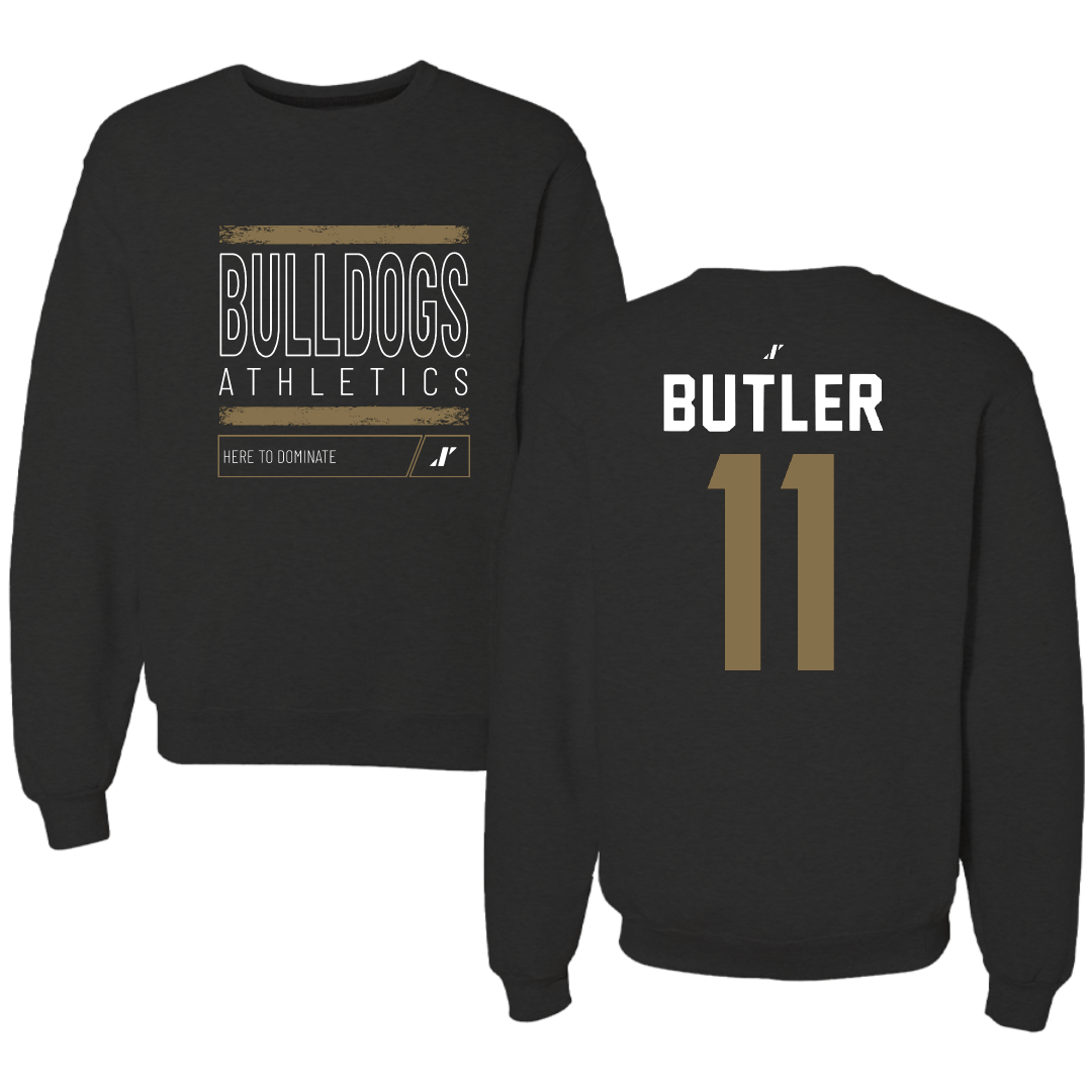Bryant University Football Black Dominate Crewneck - #11 TJ Butler
