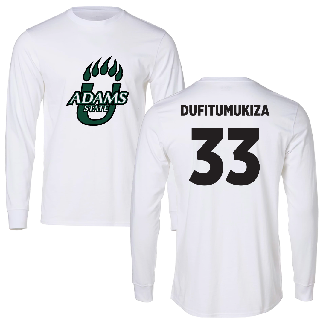 Adams State University Soccer White Performance Long Sleeve - #33 Frank Angelo Dufitumukiza
