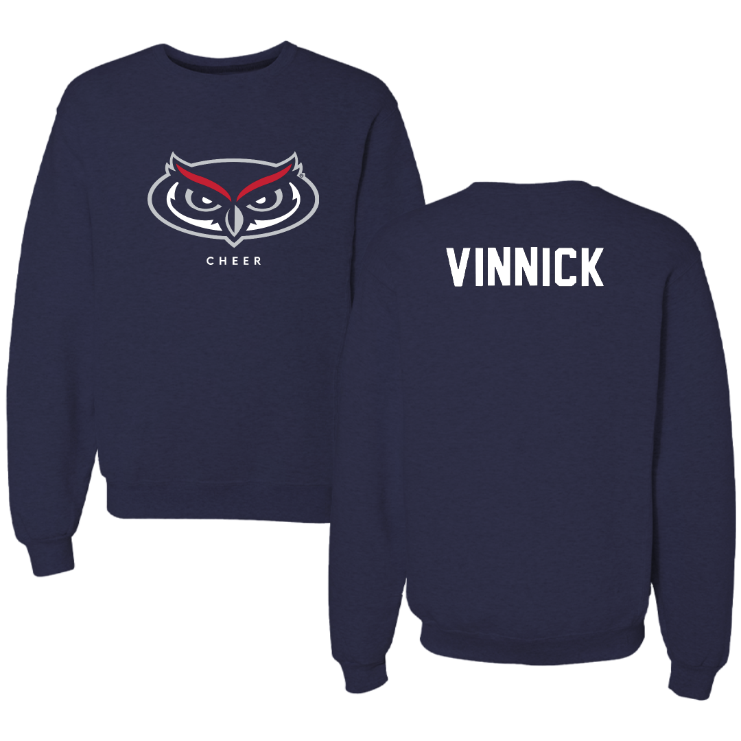 Florida Atlantic University Cheer Navy Mascot Crewneck - Sidney Vinnick