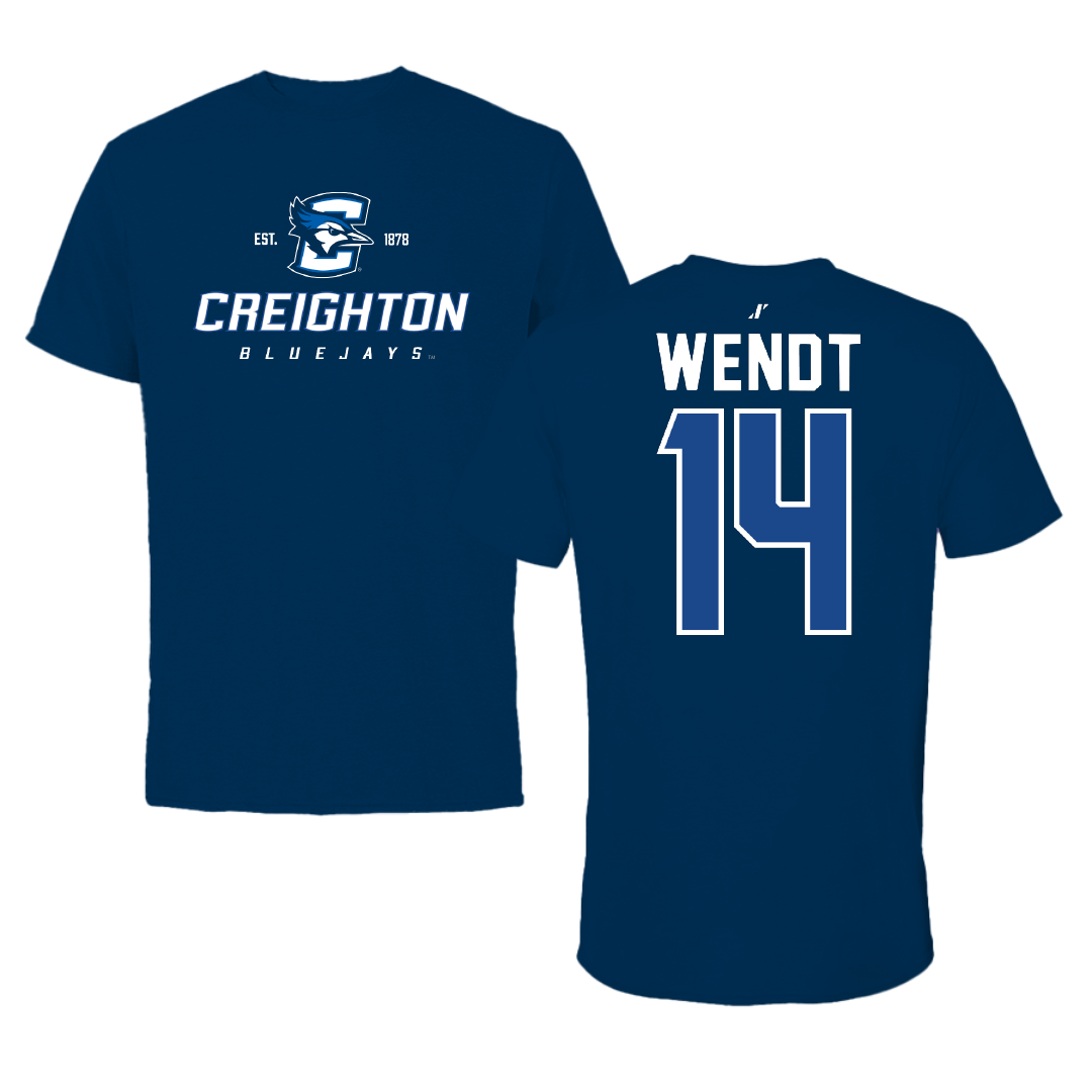 Creighton University Baseball Navy General Performance Tee - #14 Shea Wendt