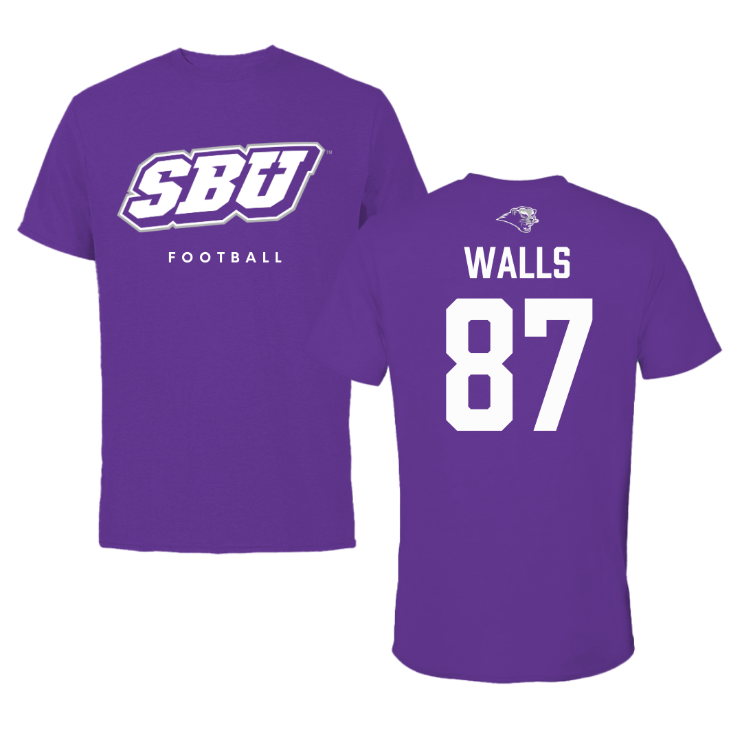 Southwest Baptist University Football Team Purple Performance Tee - #87 Gabriel Walls