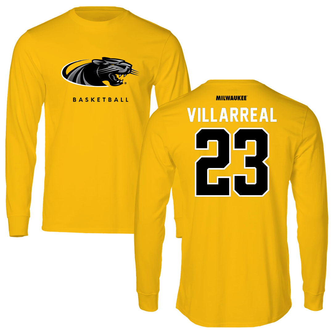 University of Wisconsin-Milwaukee Basketball Gold Long Sleeve - #23 Austin Villarreal