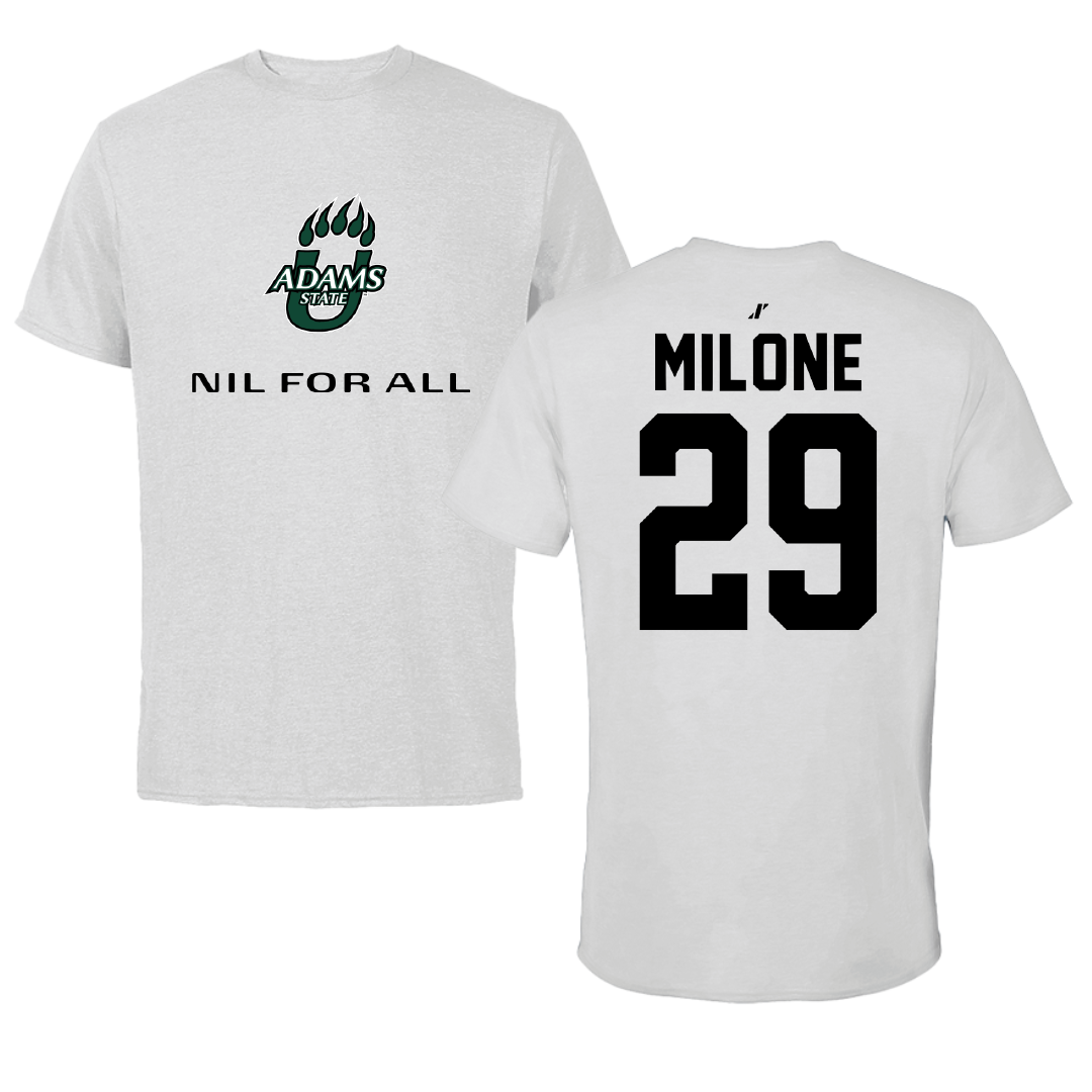 Adams State University Baseball Light Gray NIL for ALL Tee - #29 Alex Milone