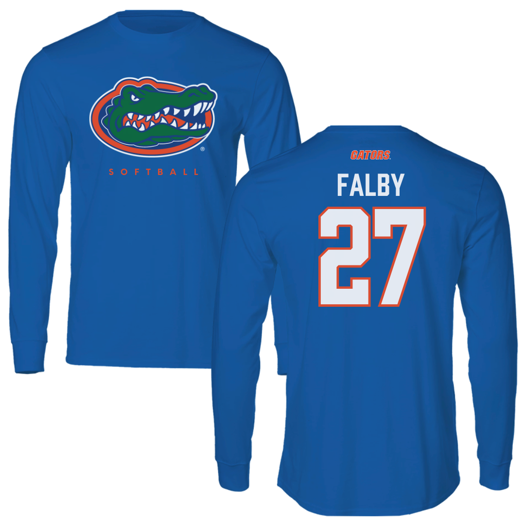 University of Florida Softball Blue Mascot Performance Long Sleeve - #27 Kendra Falby