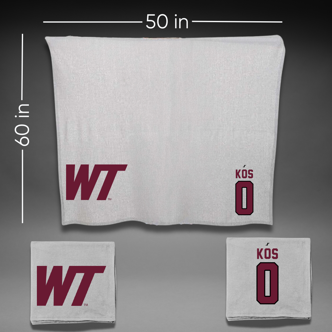 West Texas A&M University Soccer Gray Blanket - #0 Zach Kos