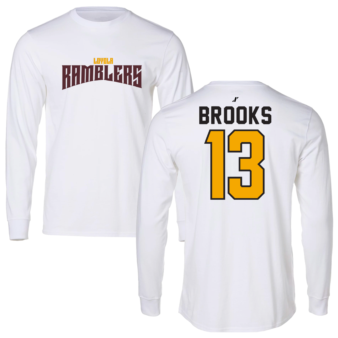 Loyola University-Chicago Volleyball White Classic Long Sleeve - #13 Colton Brooks