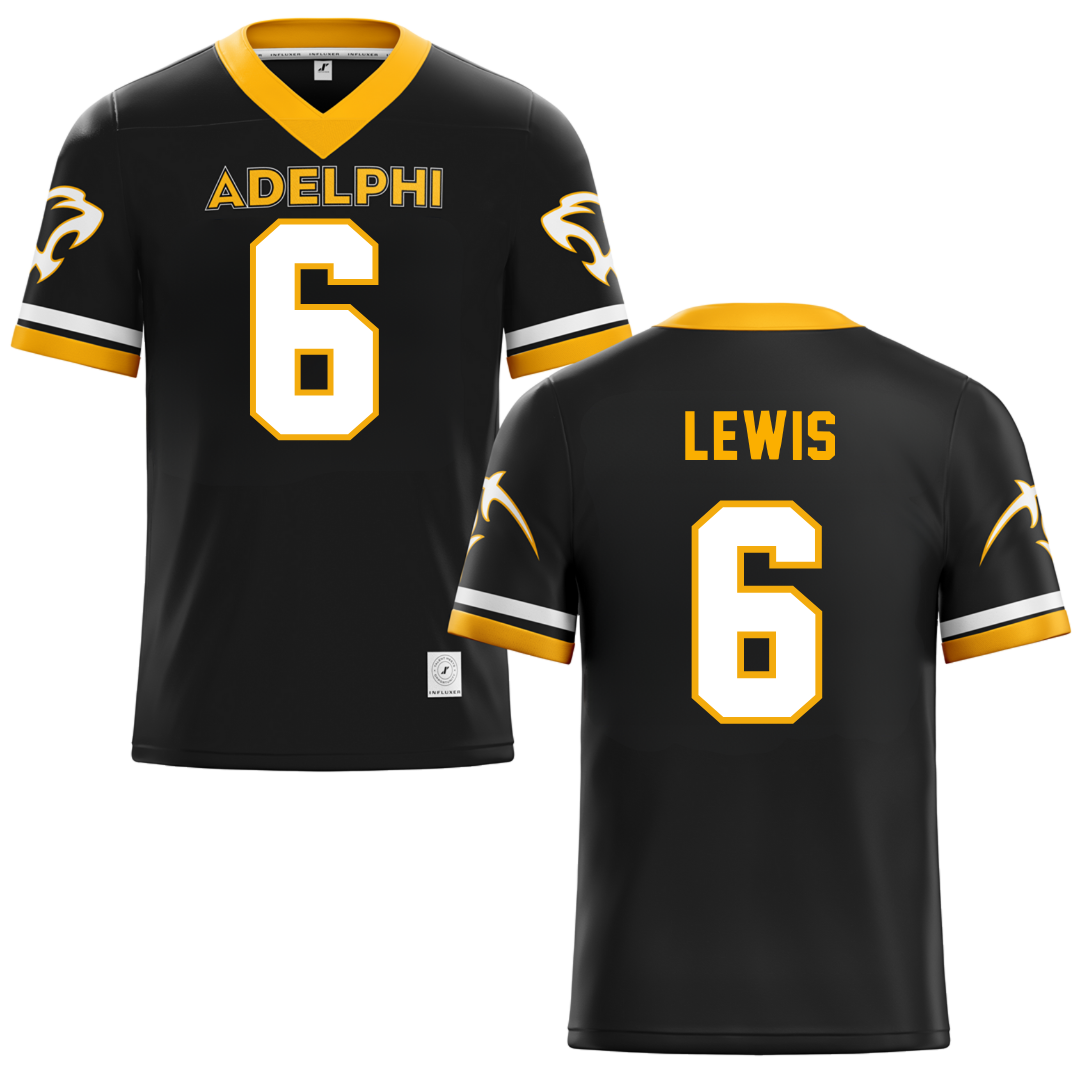 Adelphi University Black Lacrosse Jersey - #6 Kyle Lewis