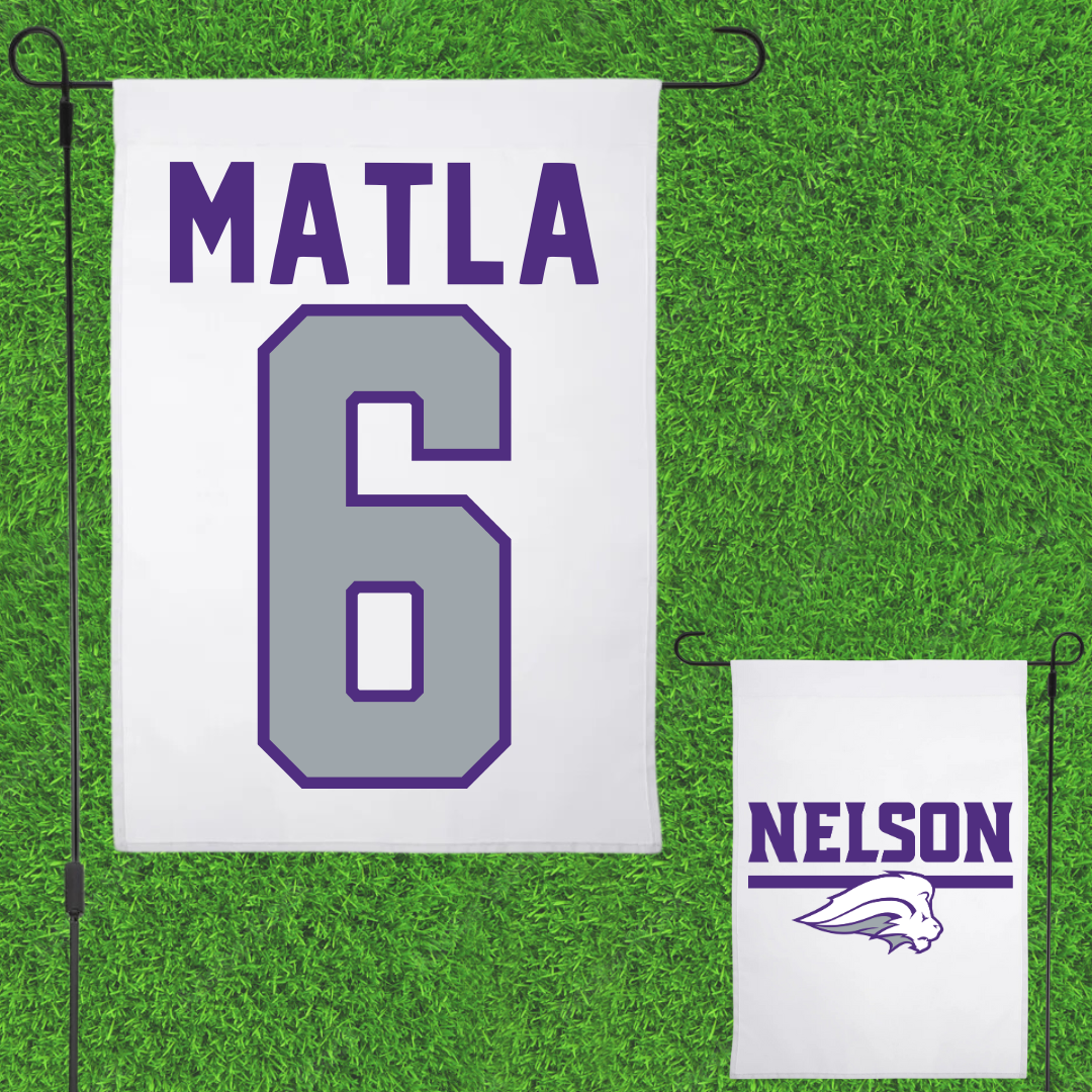 Nelson University Soccer White Garden Flag - #6 Omolemo Matla