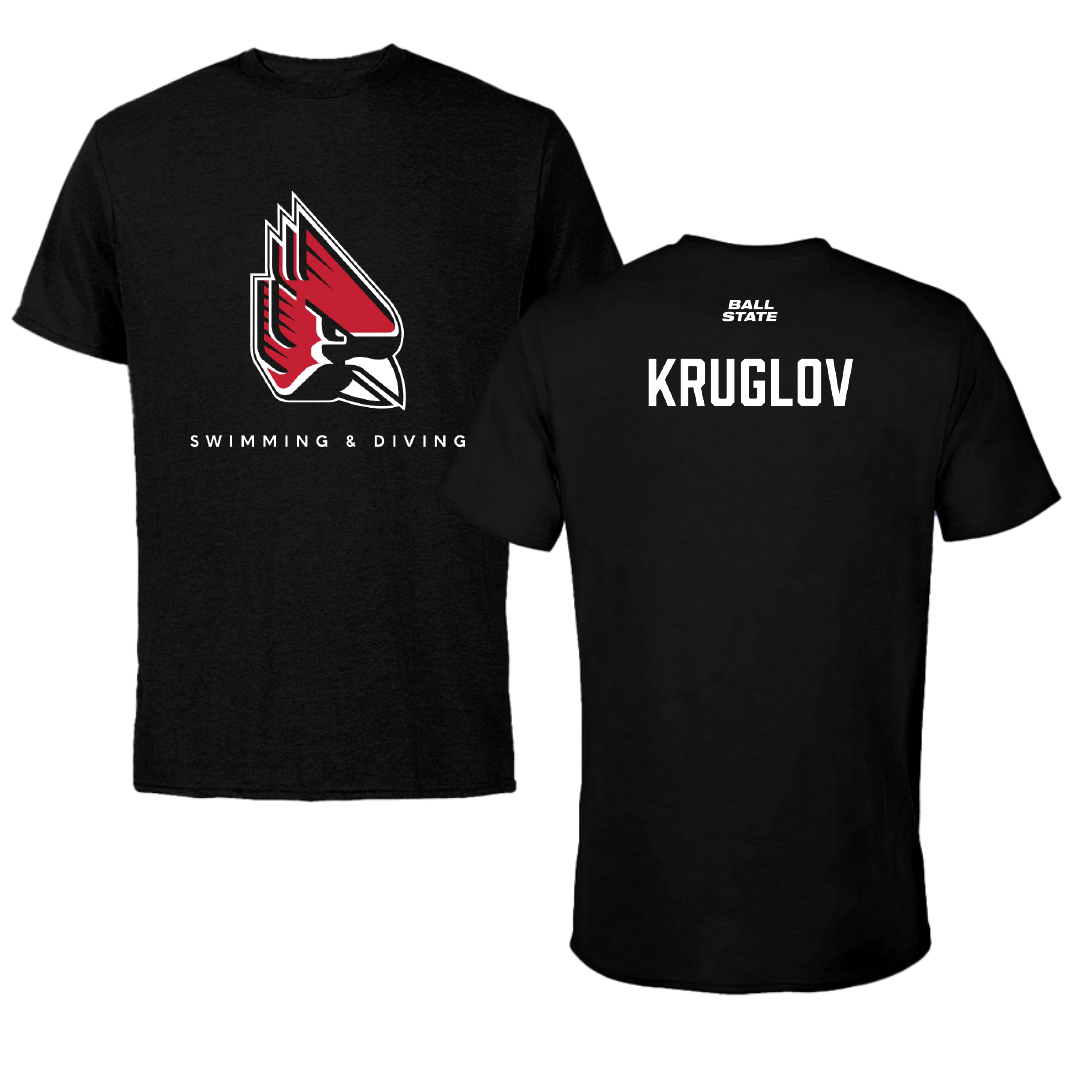 Ball State University Swimming & Diving Black Tee - Maxim Kruglov
