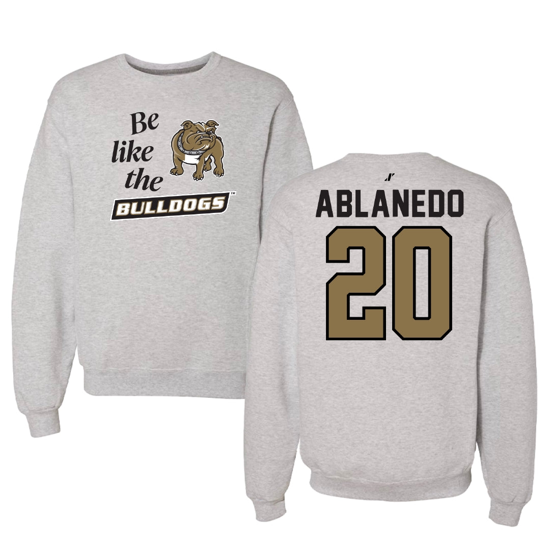 Bryant University Soccer Light Gray Be Like Us Crewneck - #20 Pablo Ablanedo