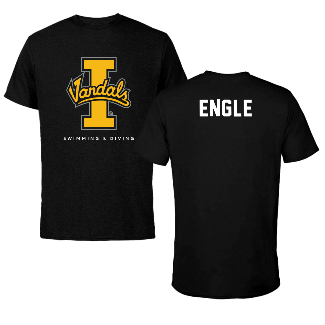 University of Idaho Swimming & Diving Black Vandals Tee - Jaidan Engle