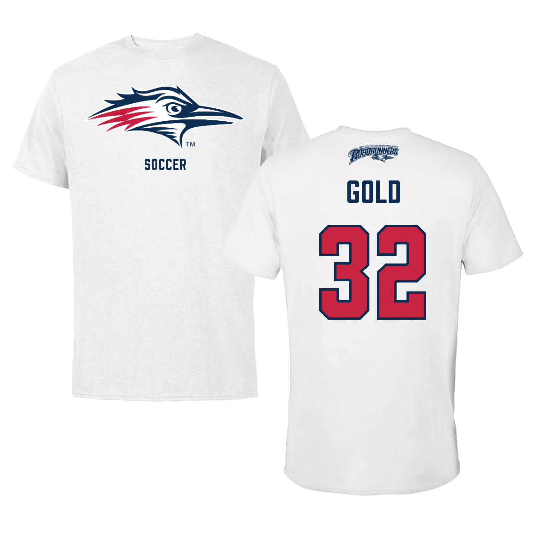 Metropolitan State University of Denver Soccer White Tee - #32 Brooklyn Gold