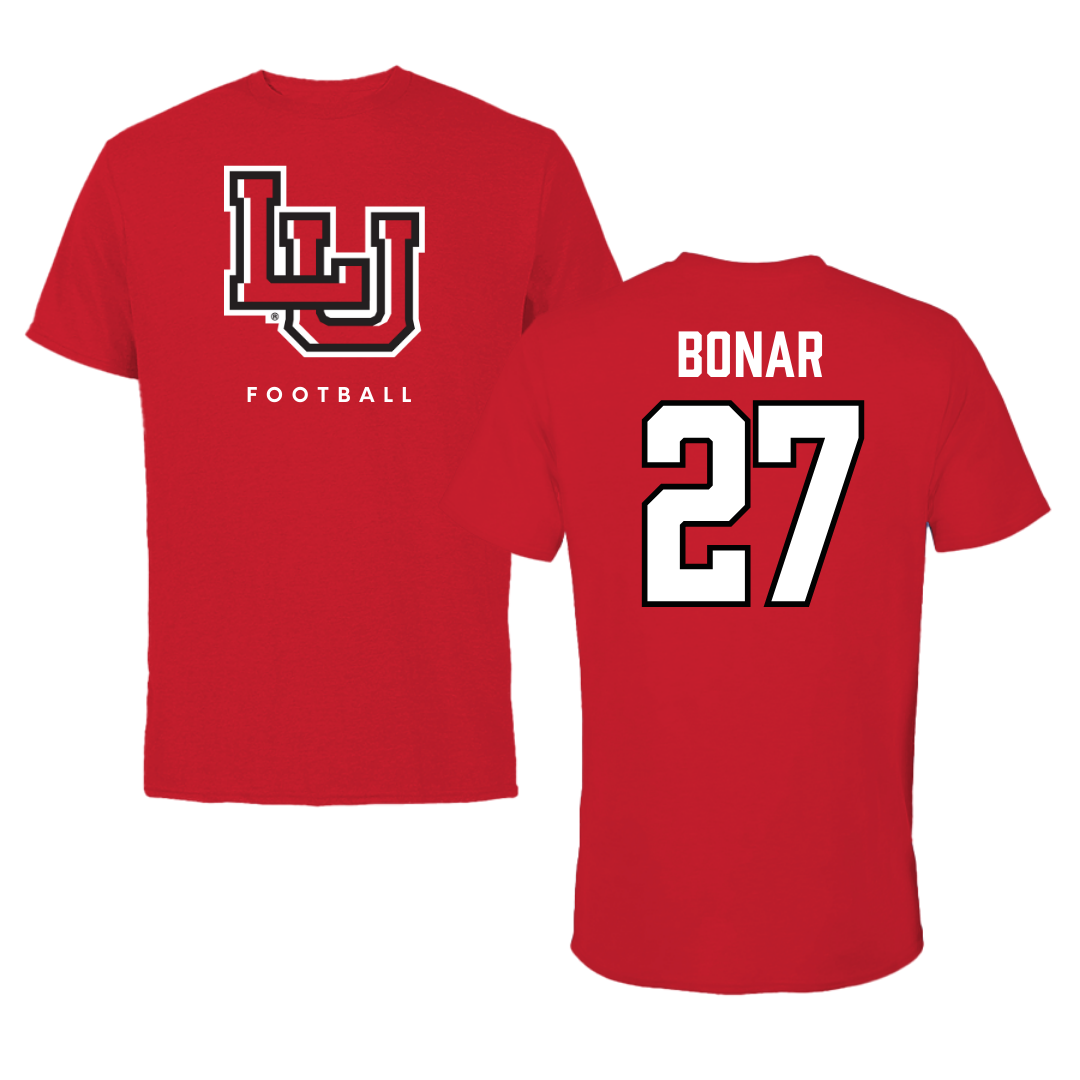Lamar University Football Red Performance Tee - #27 Robert Bonar