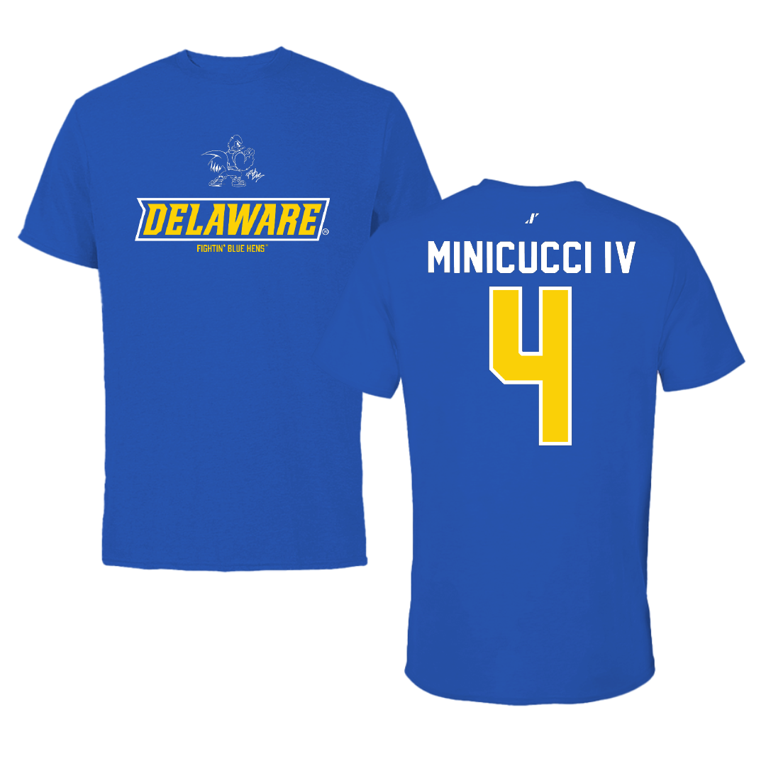 University of Delaware Football Blue General Tee - #4 Nicholas Minicucci IV