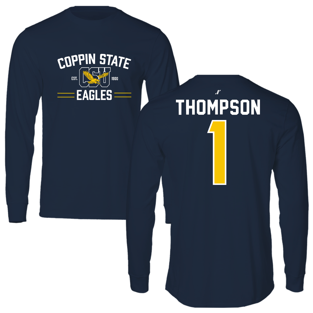 Coppin State University Baseball Navy General Long Sleeve - #1 Bryce Thompson