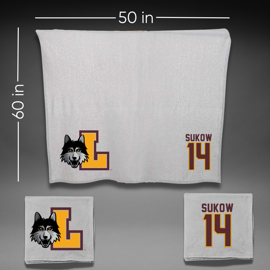 Loyola University-Chicago Soccer Gray Blanket - #14 Jason Sukow