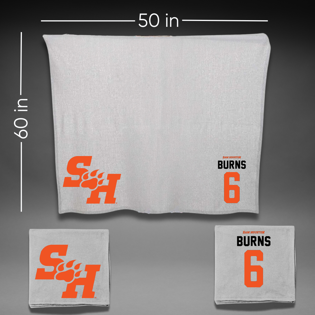 Sam Houston State University Volleyball Gray Blanket - #6 Sameena Burns