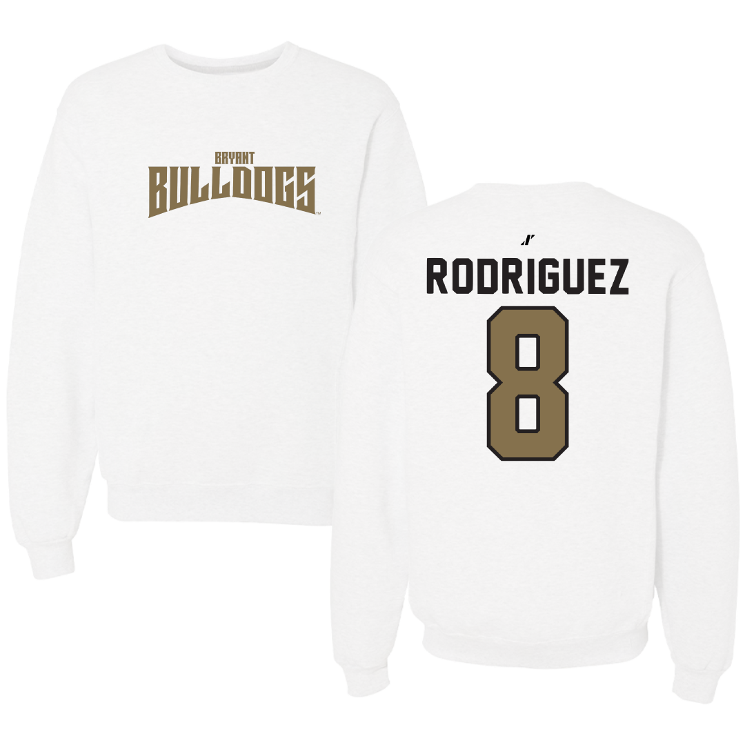 Bryant University Soccer White Classic Crewneck - #8 Diego Rodriguez
