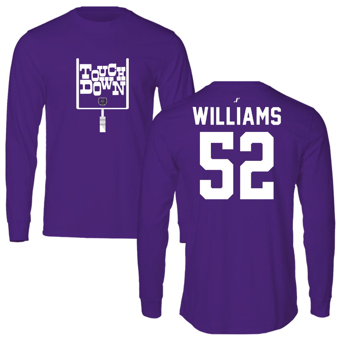 University of Central Arkansas Football Purple Touchdown Performance Long Sleeve - #52 Kiyon Williams