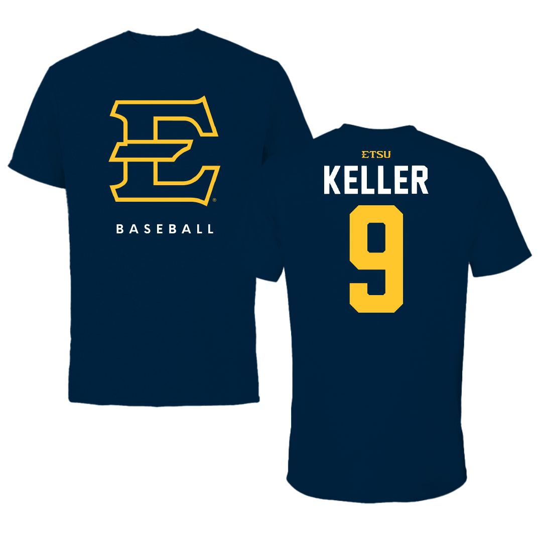 East Tennessee State University Baseball Navy Performance Tee - #9 Kenny Keller