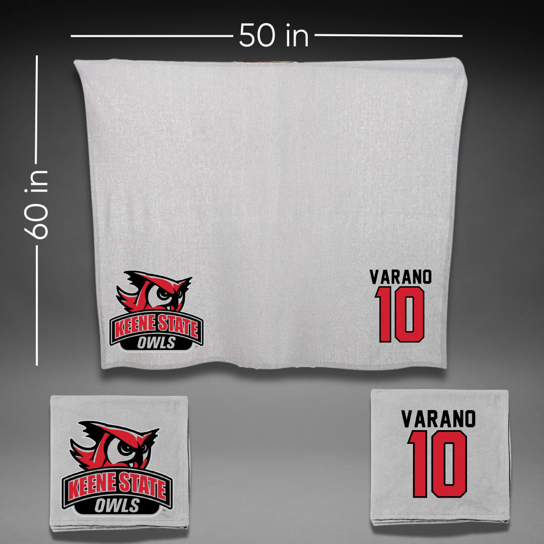 Keene State College Baseball Gray Owls Blanket - #10 Alec Varano