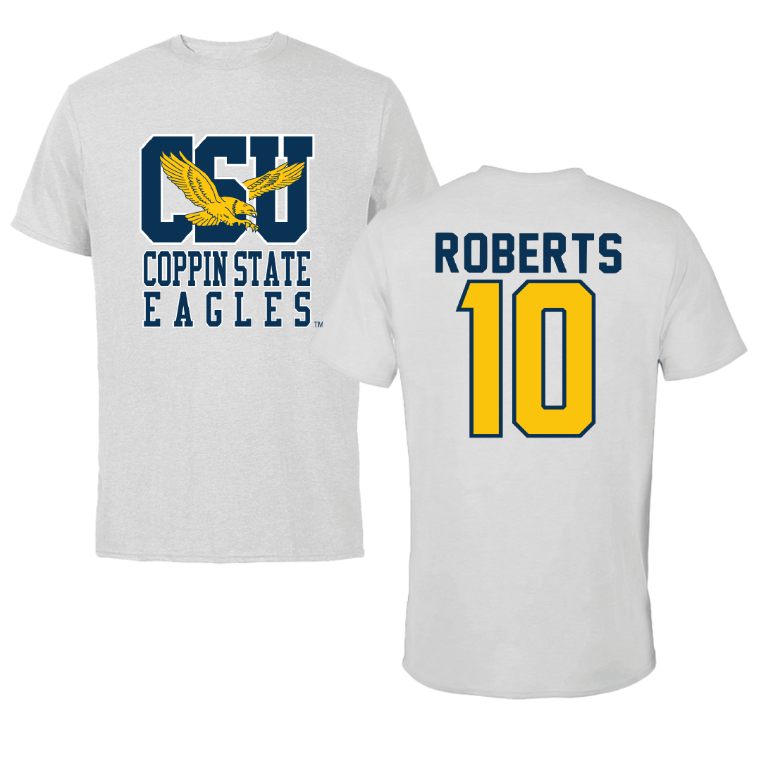 Coppin State University Baseball Light Gray Performance Tee - #10 Brayton Roberts