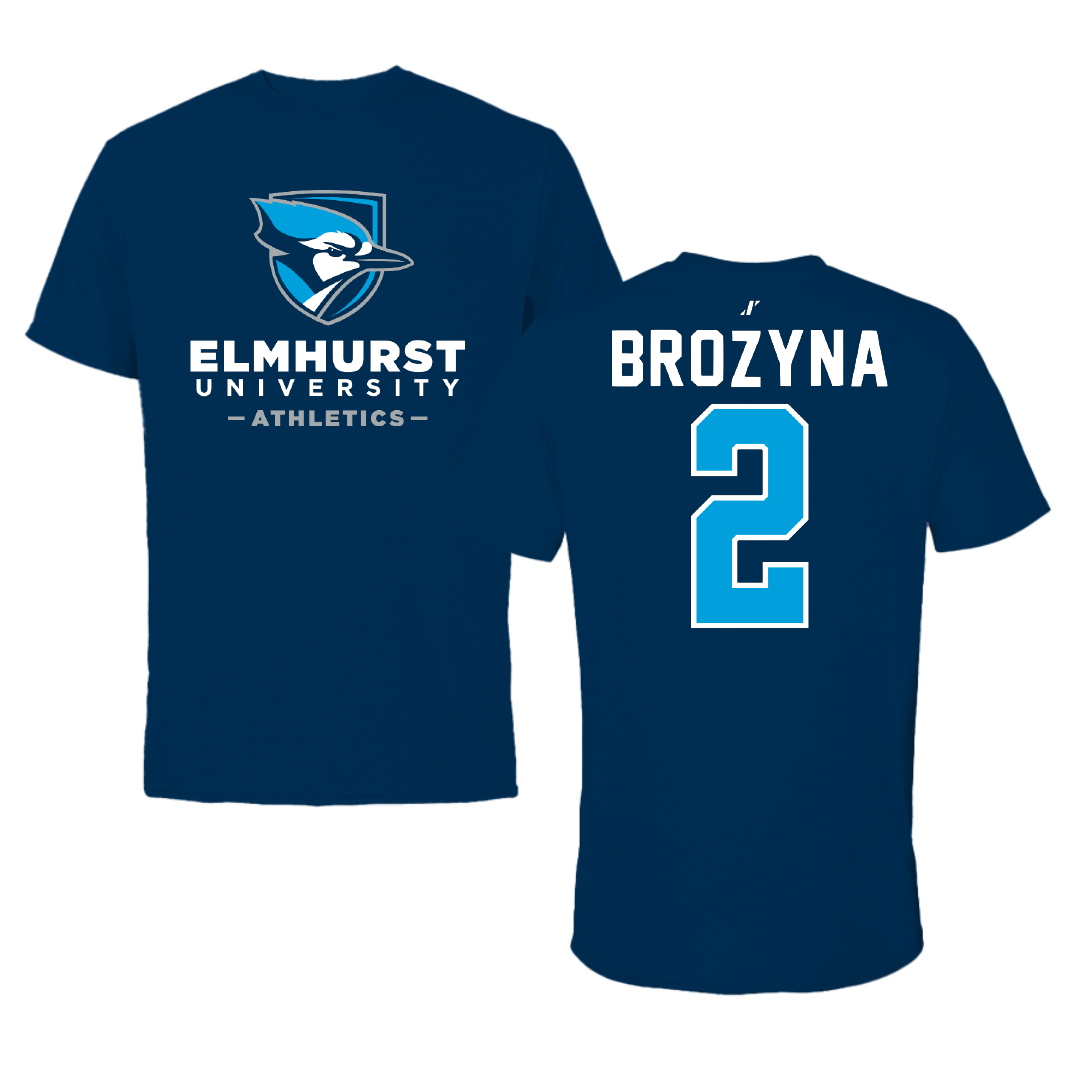 Elmhurst University Baseball Navy Tee - #2 Nolan Brozyna