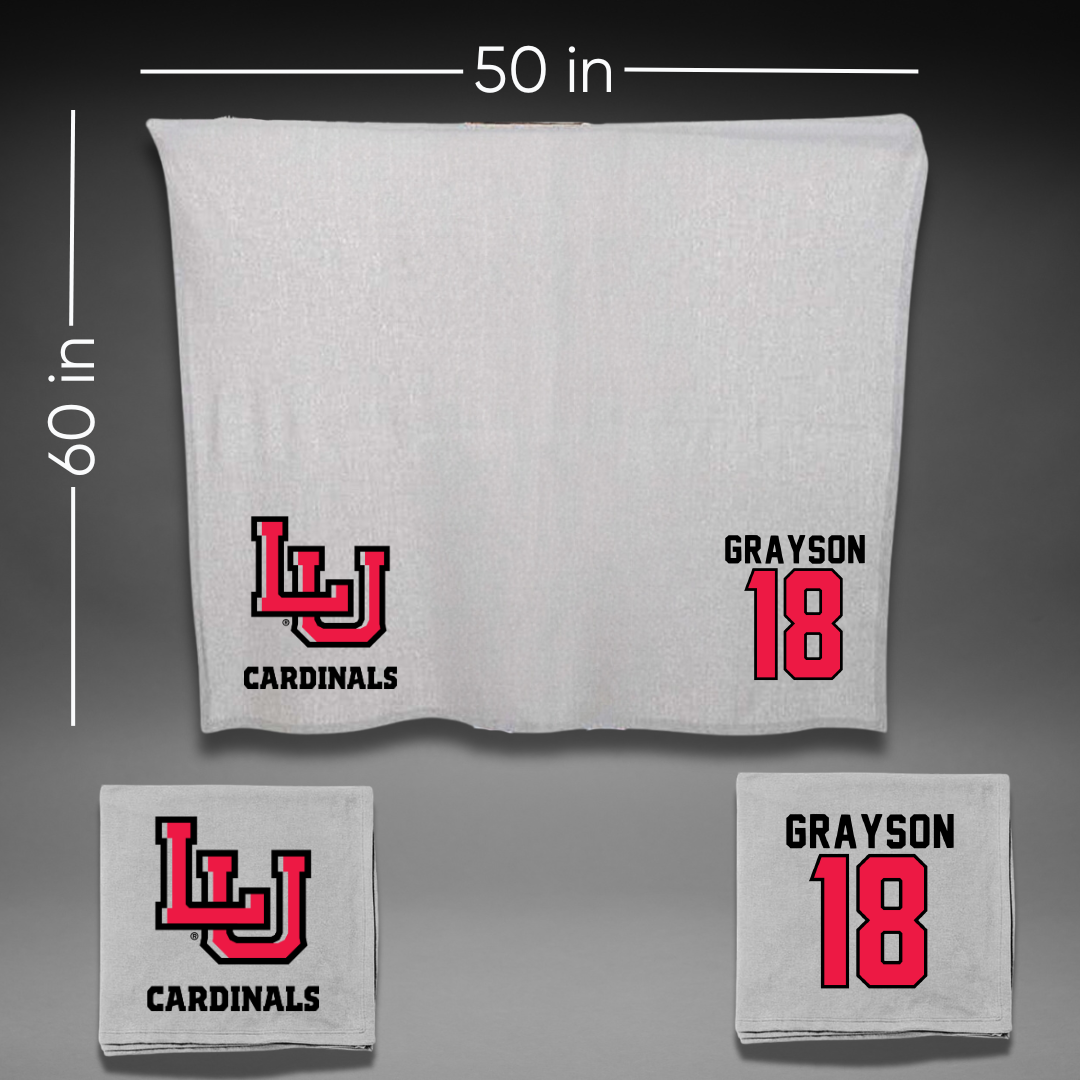 Lamar University Football Gray Blanket - #18 Shaun Grayson