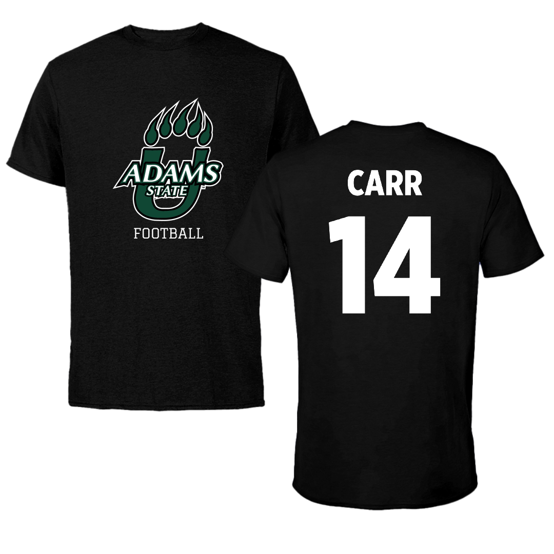 Adams State University Football Black State Performance Tee - #14 Hayden Carr