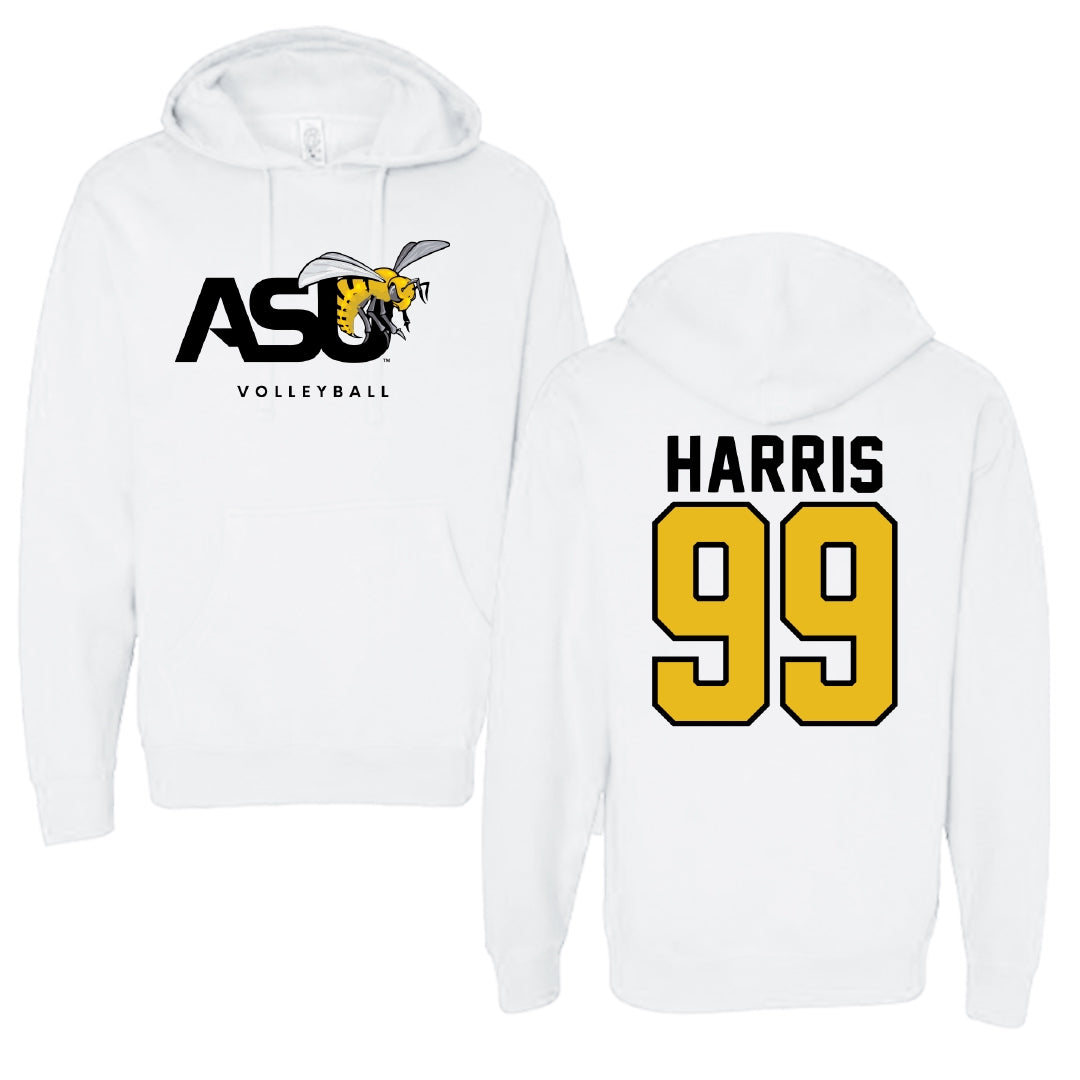 Alabama State University Volleyball White ASU Hoodie - #99 Lyndsay Harris