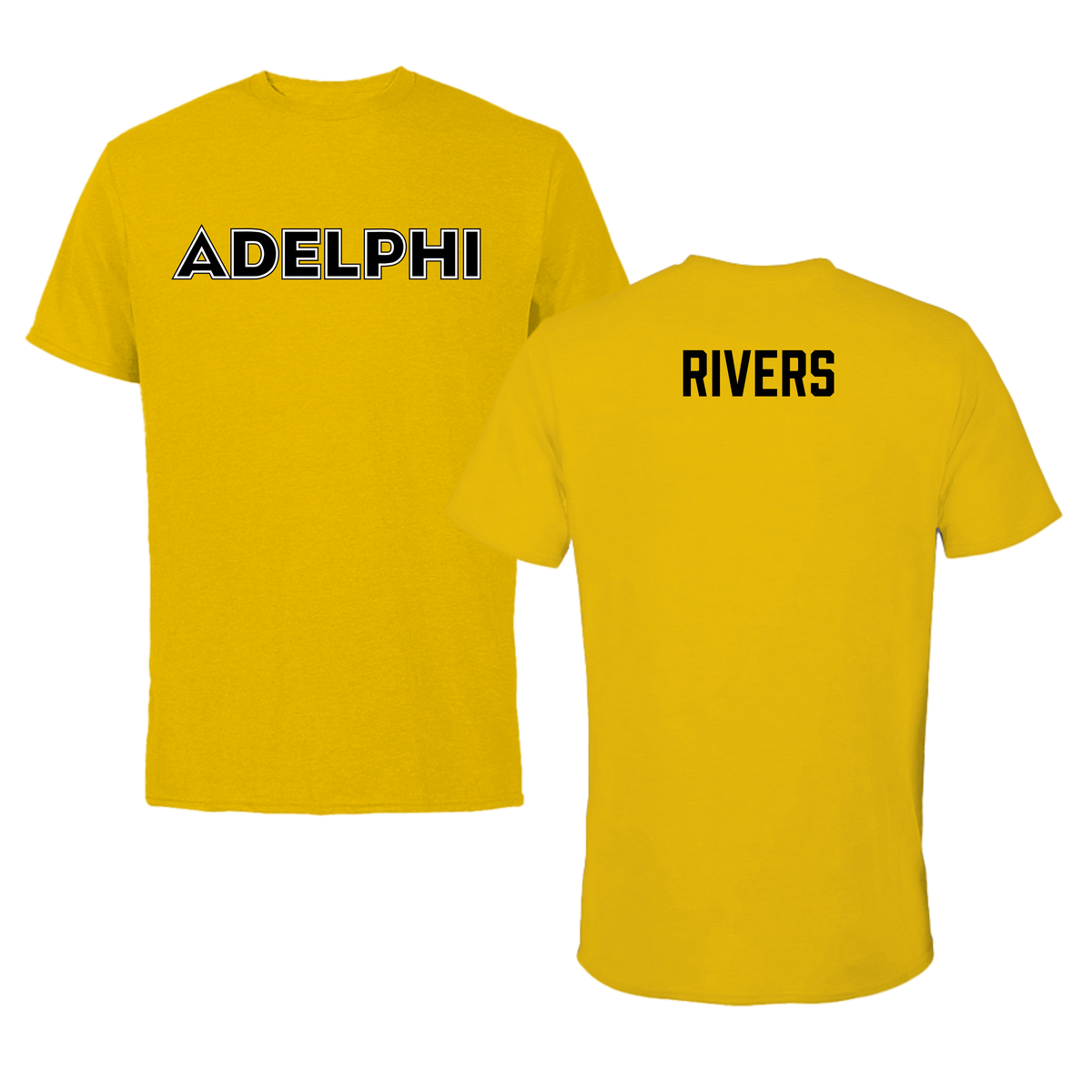 Adelphi University Swimming & Diving Gold Tee - Cooper Rivers