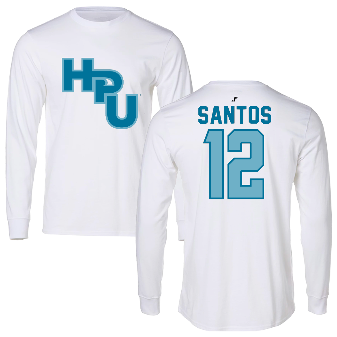 Hawaii Pacific University Basketball White Performance Long Sleeve - #12 Serenity Santos
