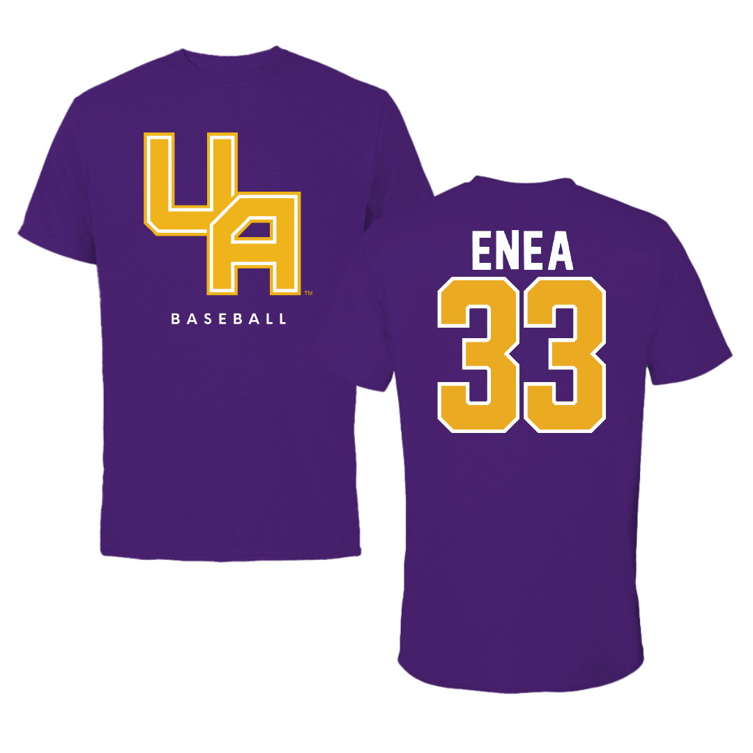 University at Albany Baseball Purple Block Tee - #33 Alex Enea