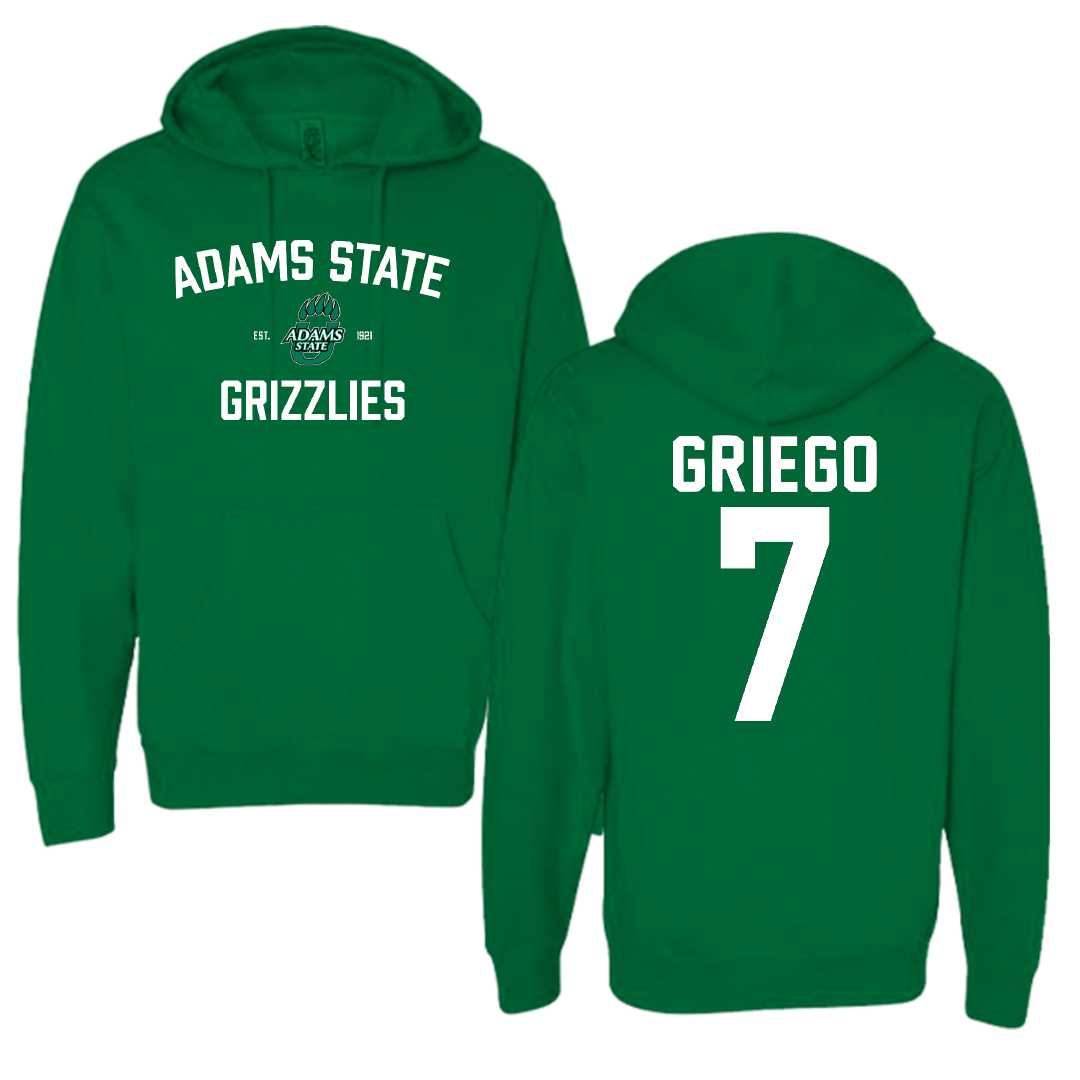 Adams State University Baseball Green General Hoodie - #7 Markus Griego