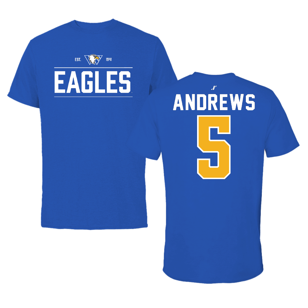 Williams Baptist University Baseball Blue General Performance Tee - #5 Mason Andrews