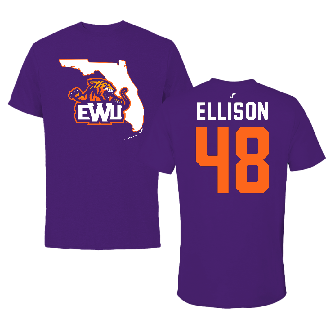 Edward Waters University Football Purple State Performance Tee - #48 Anthony Ellison