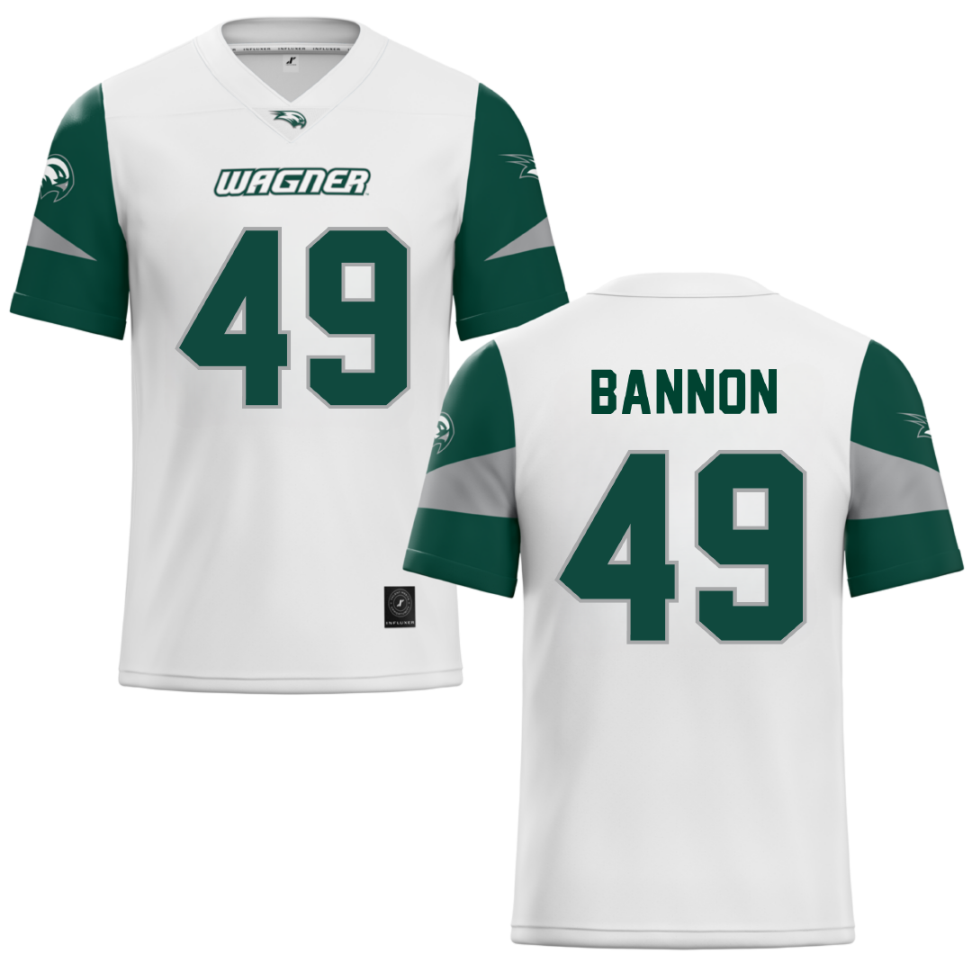 Wagner College White Football Jersey - #49 Quin Bannon