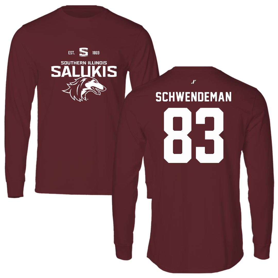 Southern Illinois University at Carbondale Football Maroon General Performance Long Sleeve - #83 Ryan Schwendeman