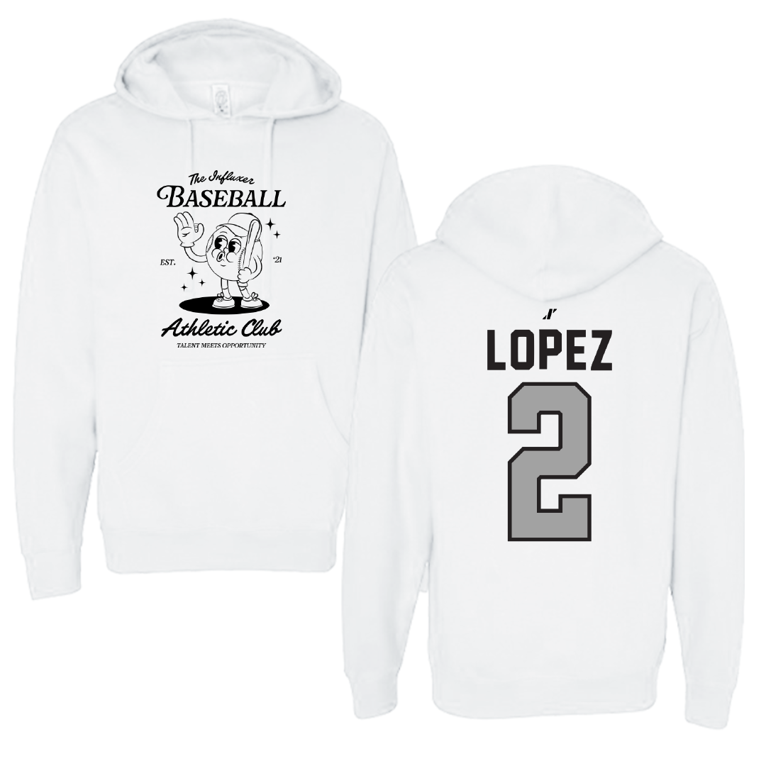 Baseball White Influxer Athletic Club Hoodie - #2 Xavier Lopez