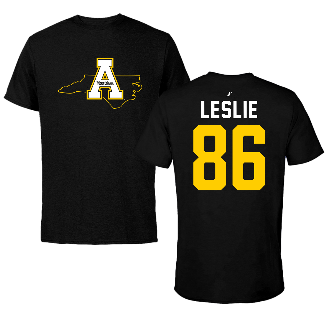 Appalachian State University Ice Hockey Black State Tee - #86 Miko Leslie