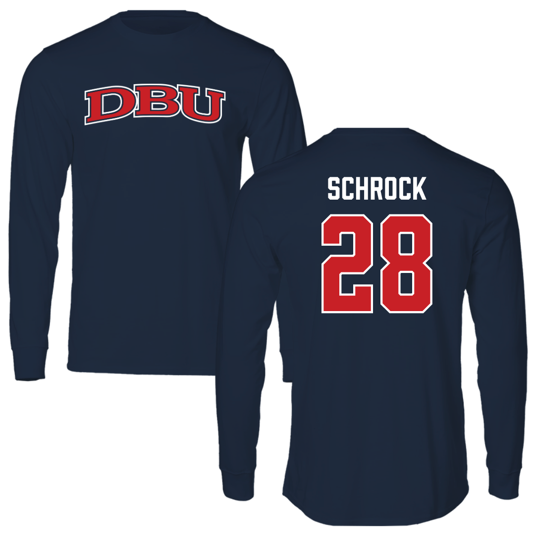 Dallas Baptist University Soccer Navy DBU Long Sleeve - #28 Sophia Schrock