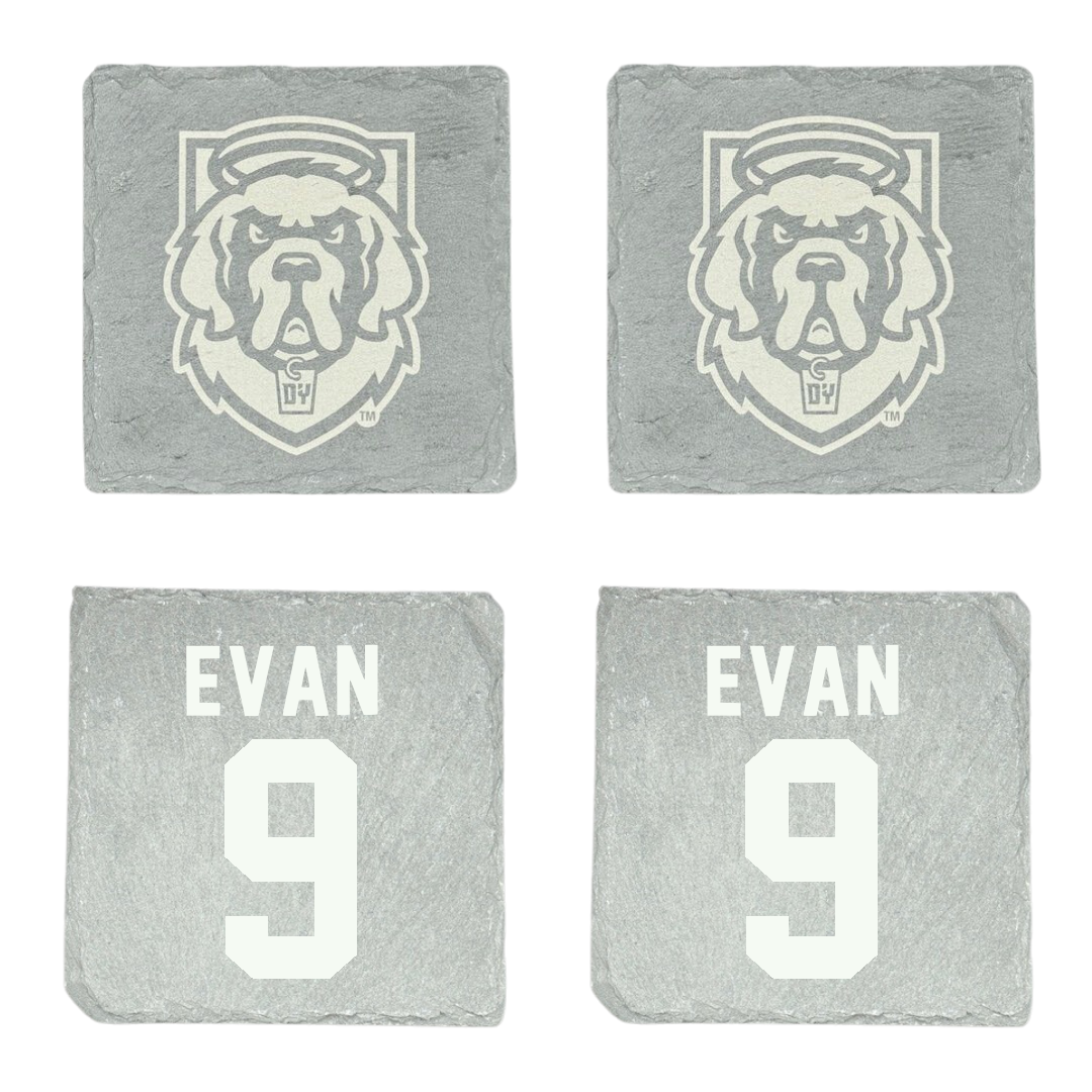 D'Youville University Lacrosse Stone Coaster (4 Pack)  - #9 Stefano Evan