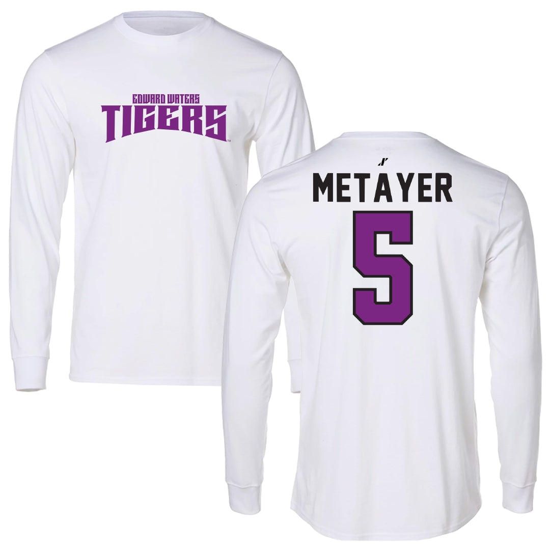 Edward Waters University Volleyball White Classic Long Sleeve - #5 Jamesly Metayer