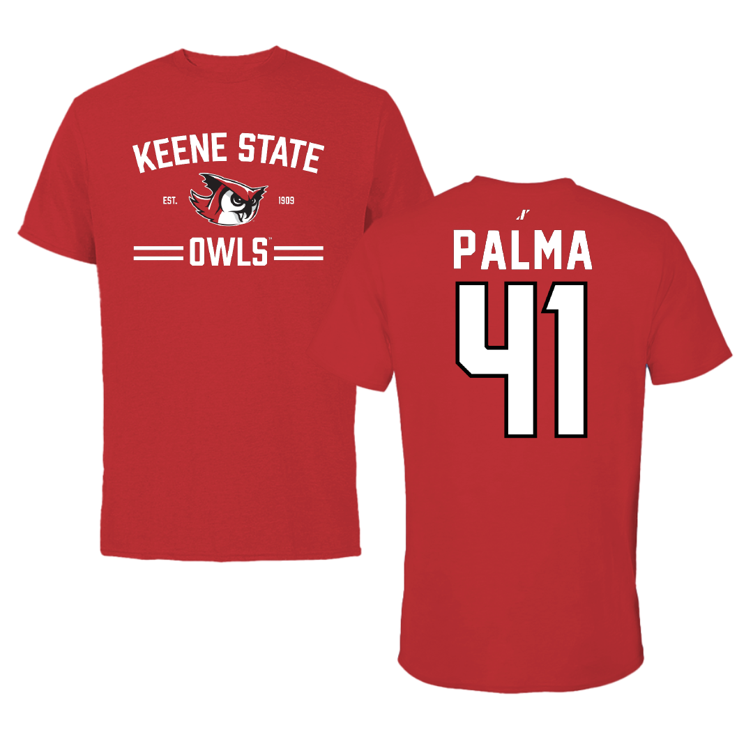 Keene State College Lacrosse Red General Tee - #41 Ethan Palma