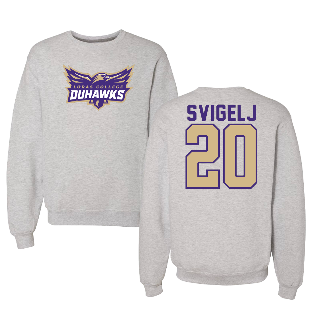 Loras College Softball Gray Crewneck - #20 Katie Svigelj